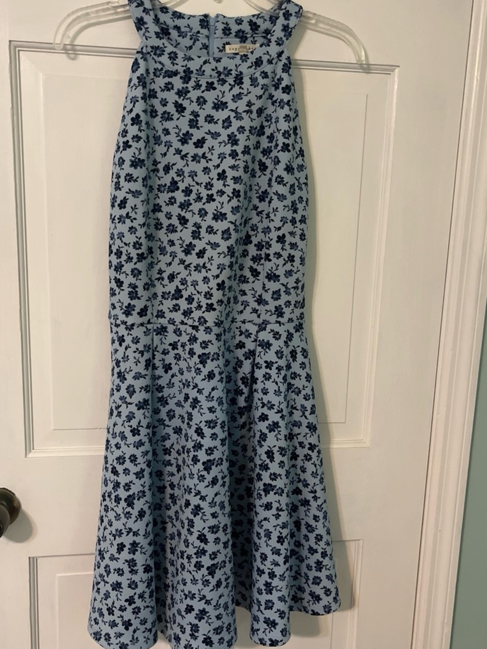 Light Blue Floral midi Girls dress
